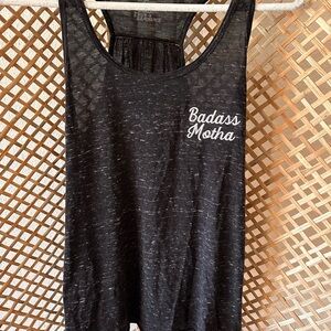 Bella Canvas Charcoal Tank Top with White Graphic
